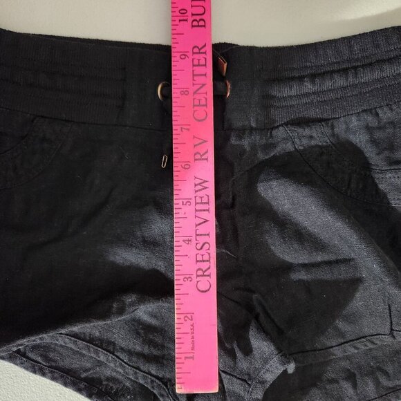 Shinestar Shorts Womens Size S Black Linen-Blend Drawstring pull on - Picture 4 of 9